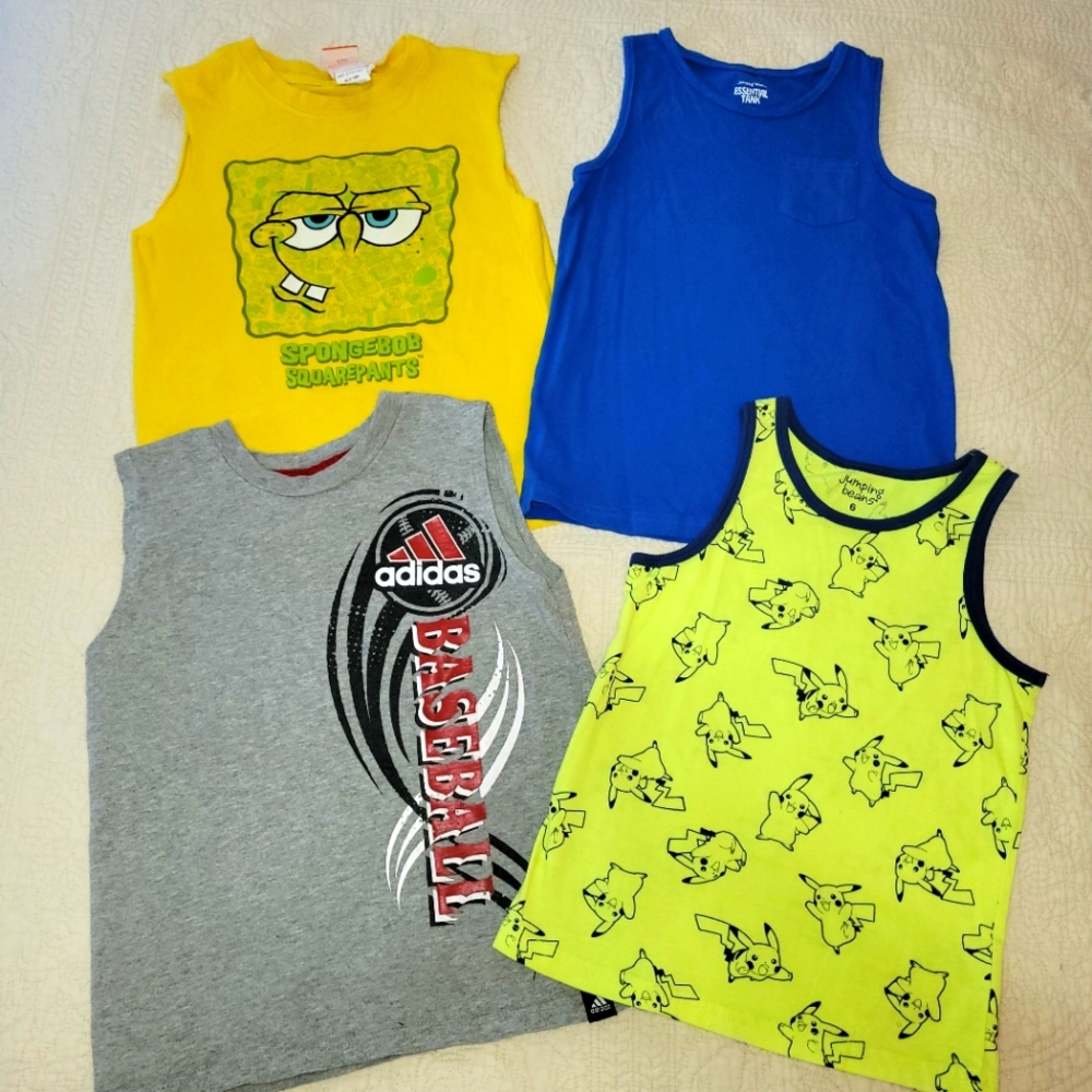 adidas Yellow and Blue Tank Tops with Playful Designs
